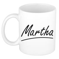 Martha Naam koffiemok - beker - met sierlijke letters - wit - 300 ml - Cadeau - Dames