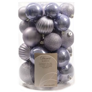 Decoris kerstballen box 34 stuks lila