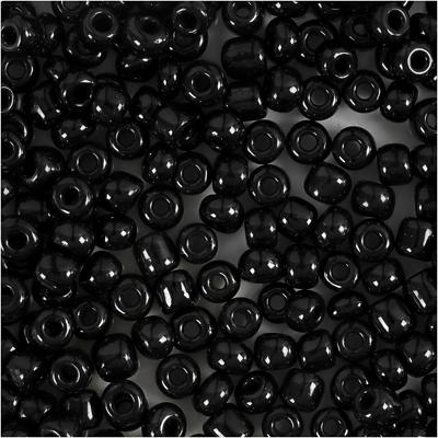 Creativ Company Rocailles, d 4 mm, afm 6/0, gatgrootte 0,9-1,2 mm, zwart, 25 gr/ 1 doos
