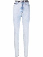 Philipp Plein legging en jean à taille haute - Bleu