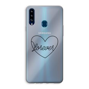 Forever heart black: Samsung Galaxy A20s Transparant Hoesje