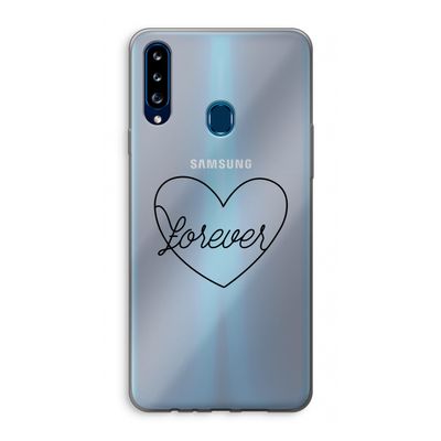 Forever heart black: Samsung Galaxy A20s Transparant Hoesje