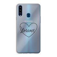 Forever heart black: Samsung Galaxy A20s Transparant Hoesje