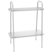 Plantenrek/plantentafel - lichtgrijs - metaal - 50 x 26 x 66 cm - binnen en buiten