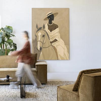 Urban Cotton Wandkleed 'Amazone' 110 x 145cm in Frame - black