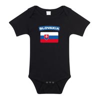 Slovakia romper met vlag Slowakije zwart voor babys