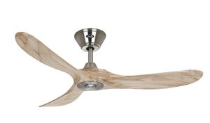 Lamponline Plafondventilator Eco Genuino Ø 122 cm mat chroom-licht hout