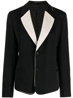 Y's blazer en laine à simple boutonnage - Noir
