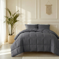 Wasbaar Lazy Dekbed Zonder Overtrek - Zonder Overtrek - Percale Katoen - Antraciet - Dekbed-Discounter.nl