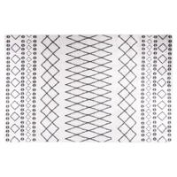 VidaXL Vloerkleed wasbaar anti-slip 80x150 cm zwart en wit VidaXL Vloerkleed wasbaar anti-slip 80x150 cm zwart en wit