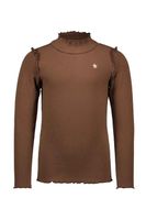 Like Flo Meisjes top rib met col - Choco