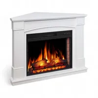 ArtiFlame Boston Corner White elektrische haard - wit hoekframe + AF28S inzethaard - 3D led vlambeeld - 1,8 kW verwarming