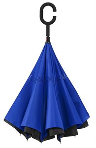 IMPLIVA Inside Out Zwart, Blauw Glasvezel Polyester Volledig formaat Paraplu