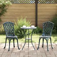 Tuinstoel met kussen 2 pcs Groen 55 x 56.5 x 91cm Aluminium
