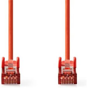 CAT6-kabel | RJ45 Male | RJ45 Male | S/FTP | 1.00 m | Rond | LSZH | Rood | Label