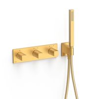 Douchekraan Tres B-System | Inbouw | Thermostaatkraan | Excl.Inbouwdeel | 4-weg | Rechthoek | 24k Goud mat