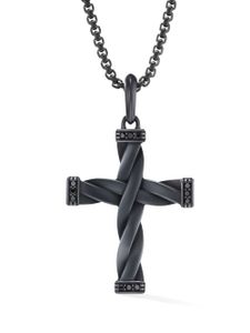 David Yurman pendentif DY Helios Cross (48 mm) - Noir