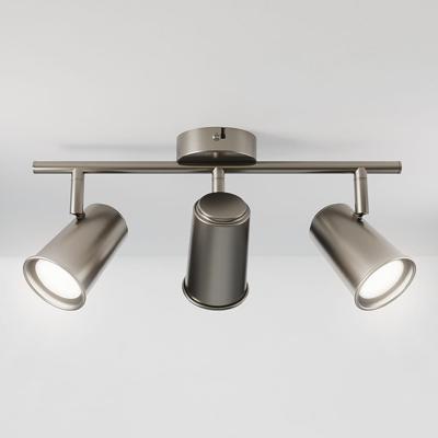 Riga - LED plafondlamp - 15 Watt 1200 Lumen - 3 spots - 6000K Neutraal wit - Draaibaar en dimbaar - GU10 - Kantelbaar - Plafondspot - IP20 Voor binnen - RVS