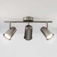 Riga - LED plafondlamp - 15 Watt 1200 Lumen - 3 spots - 6000K Neutraal wit - Draaibaar en dimbaar - GU10 - Kantelbaar - Plafondspot - IP20 Voor binnen - RVS