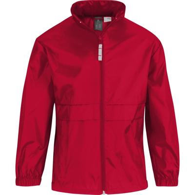 B&C Regenjas - kinderen - rood - sirocco windjas - nylon