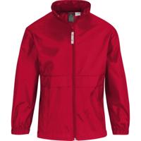 B&C Regenjas - kinderen - rood - sirocco windjas - nylon