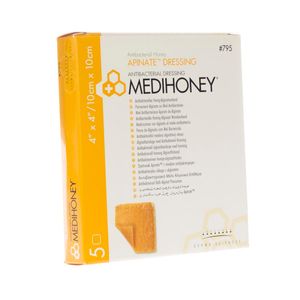 Medihoney Wondverb A/bact.honing Algin. 10x10cm 5