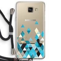 Gekleurde driehoekjes blauw: Samsung Galaxy A5 (2016) Transparant Hoesje met koord