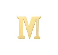 Minimalistische letter oorbelknopje - 14K GOUD - Goud - M