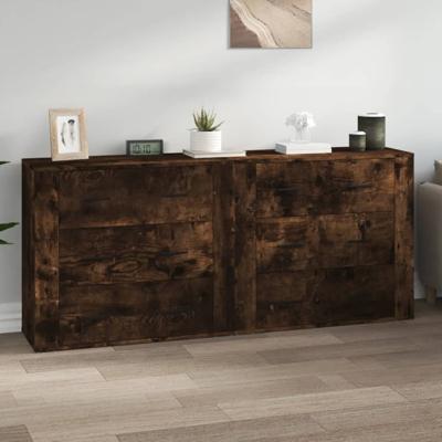 Dressoirs 2 st bewerkt hout gerookt eikenkleurig