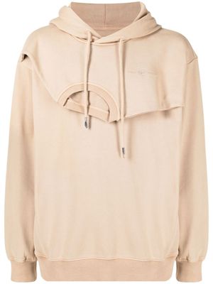 Feng Chen Wang hoodie à lien de resserrage - Marron