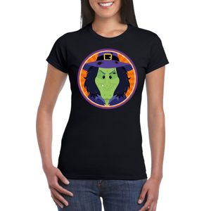 Halloween heks t-shirt zwart dames