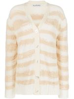 Acne Studios cardigan rayé à effet usé - Tons neutres