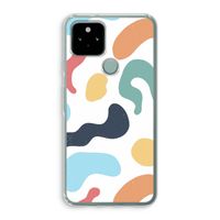 Memphis Shapes Blue: Google Pixel 5 Transparant Hoesje