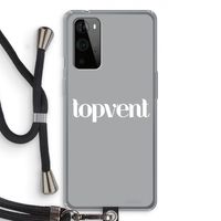 Topvent Grijs Wit: OnePlus 9 Pro Transparant Hoesje met koord
