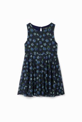 Jurk met tule en bloemen - BLUE - 13/14