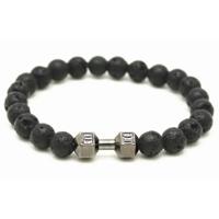 Memphis kralen armband Lava Dumbbell Zwart