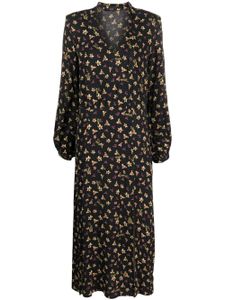 ROTATE BIRGER CHRISTENSEN robe mi-longue à fleurs - Noir