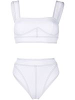 Noire Swimwear bikini à coutures contrastantes - Blanc