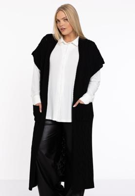 Yoek Mouwloos vest CABLE | Zwart | Maat 58/60