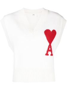 AMI Paris débardeur en maille à logo intarsia - Blanc