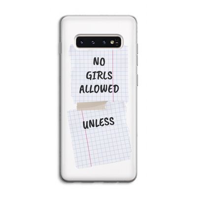 No Girls Allowed Unless: Samsung Galaxy S10 4G Transparant Hoesje