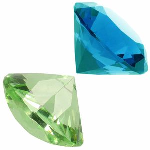 Nep edelstenen/diamanten van glas 5 cm doorsnede groen en blauw