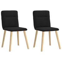 Eetkamerstoelen 2 st stof zwart Eetkamerstoelen 2 st stof zwart