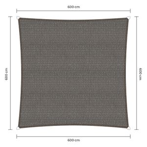 Sunfighter schaduwdoek vierkant grijs 6x6m.