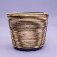 Drypot rotan streep d35h30cm