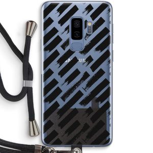 Zwarte vegen: Samsung Galaxy S9 Plus Transparant Hoesje met koord
