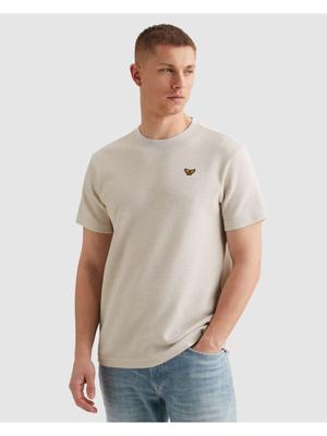 Pme Legend Two Tone Textured Stripe Ptss2603569 Print T-shirts 7013 Bone White