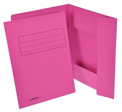 Class&apos;ex dossiermap, 3 kleppen, fuchsia
