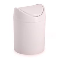 Plasticforte Mini prullenbakje - roze - kunststof - met klepdeksel - keuken aanrecht model - 1,4 Liter - 12 x 17 cm - Pr - thumbnail