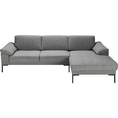 Bank Tom met chaise longue rechts - Monza - grijs - Leen Bakker